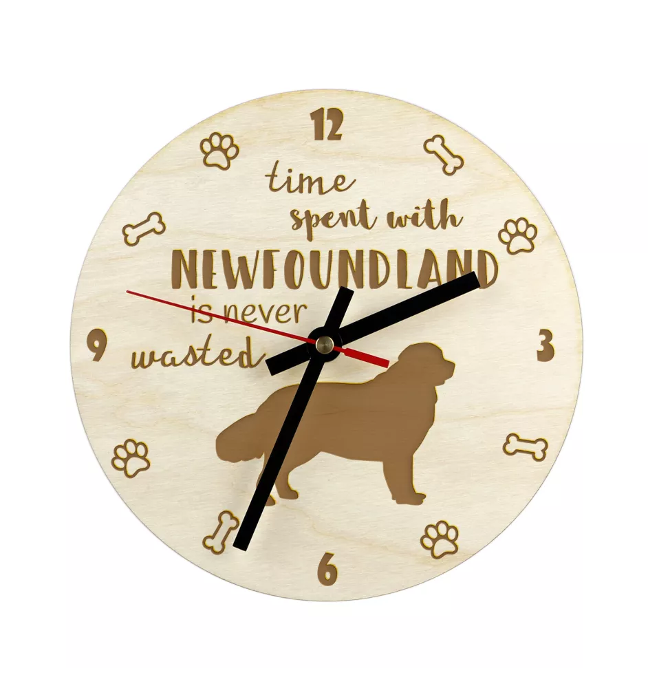 Neufundländer, Newfoundland - Uhr mit Hund, Holzuhr mit Gravur, personalisierte Uhr von Art-Dog
