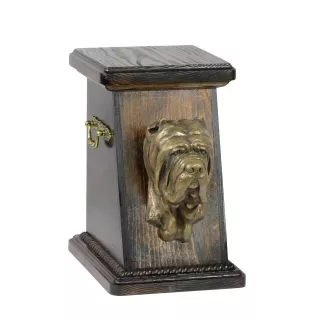 Neapolitan Mastiff, Mastino Napoletano - urn for dog ashes, elegant urn with a statue, commemorative urn with a bust of a dog by Art-Dog brand