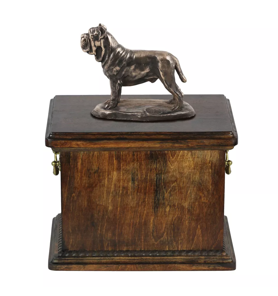 Neapolitan Mastiff, Mastino Napoletano - urn for the ashes of a dog, urn with a statuette, elegant urn in the classic style of the Art-Dog brand
