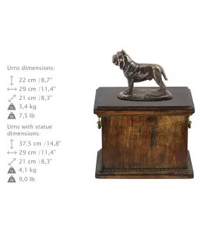 Mâtin napolitain, Mâtin de Naples, Napolitain - une urne pour les cendres d'un chien, une urne avec une statuette, une urne élégante de style classique de la marque Art-Dog