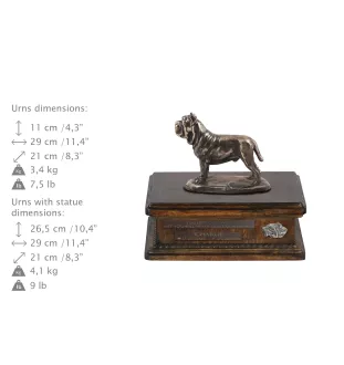 Mâtin napolitain, Mâtin de Naples, Napolitain - urne pour cendres de chien, urne personnalisée avec une statuette, urne en bois avec un chien de la marque Art-Dog