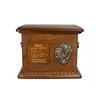 Neapolitan Mastiff, Mastino Napoletano I - urn for dog ashes, personalized urn with engraving and bas-relief, commemorative box for dog ashes by Art-Dog brand