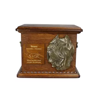 Mastino Napoletano, Neapolitanischer Mastiff II Personalisierte Hundeurne mit Gravur und Relief, Erinnerungsbox für Hundeknochen von der Marke Art-Dog