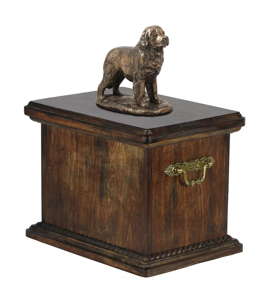 Newfoundland, Newfs, Newfies - urn for the ashes of a dog, urn with a statuette, elegant urn in the classic style of the Art-Dog brand
