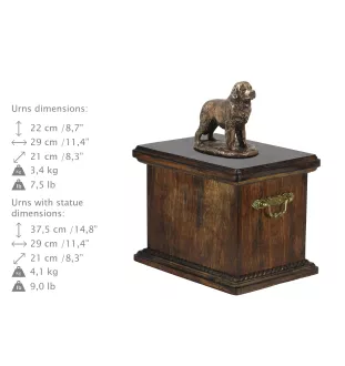 Chien de Terre-neuve, retriever de Terre-Neuve - une urne pour les cendres d'un chien, une urne avec une statuette, une urne élégante de style classique de la marque Art-Dog