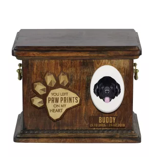 Neufundländer, Newfoundland Personalisierte Hundeurne mit Gravur, Erinnerungsbox für Hundeknochen von der Marke Art-Dog