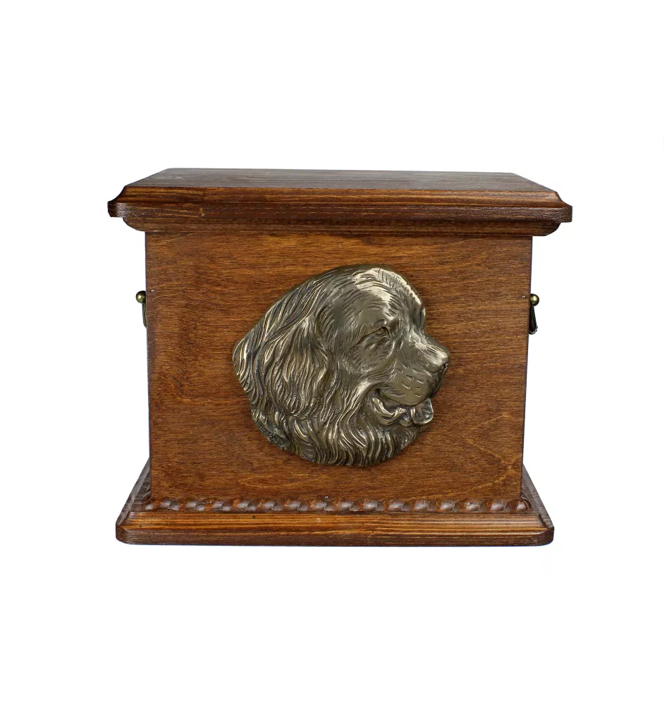 Newfoundland, Newfs, Newfies - urn for dog ashes, personalized urn with engraving and bas-relief, commemorative box for dog ashes by Art-Dog brand