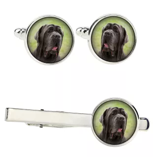 Mâtin napolitain, Mâtin de Naples, Napolitain - Boutons de manchette et cravate avec votre photo, accessoire de costume, bijoux pour hommes de la marque Art-Dog.