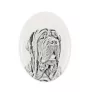 Mastino Napoletano, Neapolitanischer Mastiff - Gedenktafel mit einem Foto eines Hundes, Grabplatte mit Druck, personalisierte ovale Platte der Marke Art-Dog