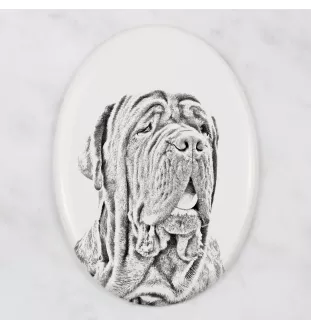 Mastif neapolitański płyta nagrobna ze zdjęciem psa Art-Dog