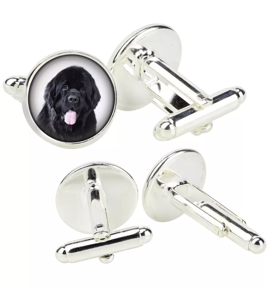 Neufundländer, Newfoundland - Manschettenknöpfe in einer Schachtel, handgefertigter Schmuck, Produkt der Marke Art-Dog