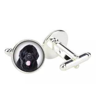 Neufundländer, Newfoundland - Manschettenknöpfe in einer Schachtel, handgefertigter Schmuck, Produkt der Marke Art-Dog