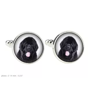 Newfoundland, Newfs, Newfies - cufflinks in a box, handmade jewelry, product of the Art-Dog brand