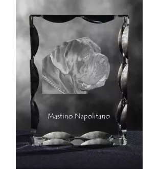 Mâtin napolitain, Mâtin de Naples, Napolitain - cristal avec photo de chien, statuette en verre avec photo, cadre exceptionnel avec photo de la marque Art-Dog