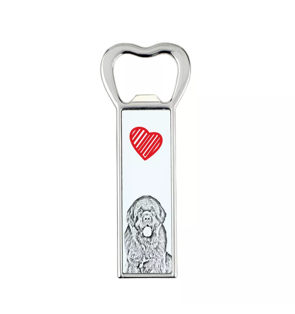 Newfoundland, Newfs, Newfies - bottle opener with a dog, personalized fridge opener, unique gift for a man by Art-Dog brand