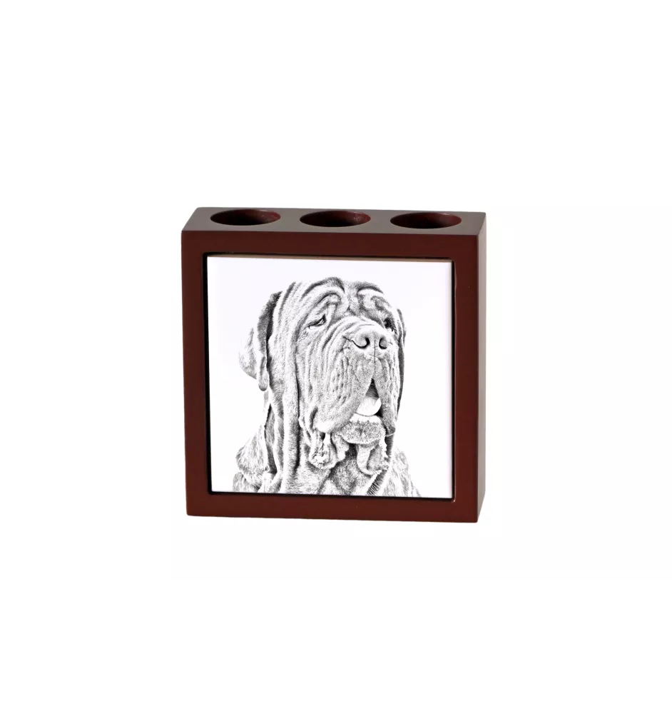 Mastino Napoletano, Neapolitanischer Mastiff - Stifthalter mit Hund, Schreibtischorganizer mit Aufdruck, personalisierte Schreibtischdekoration der Marke Art-Dog