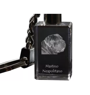 Neapolitan Mastiff, Mastino Napoletano - Crystal key ring with dog photo, illuminated key ring, unique gift by Art-Dog brand
