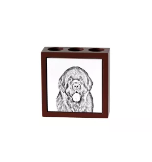 Neufundländer, Newfoundland - Stifthalter mit Hund, Schreibtischorganizer mit Aufdruck, personalisierte Schreibtischdekoration der Marke Art-Dog
