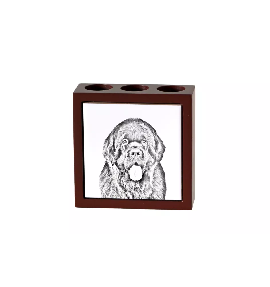 Neufundländer, Newfoundland - Stifthalter mit Hund, Schreibtischorganizer mit Aufdruck, personalisierte Schreibtischdekoration der Marke Art-Dog