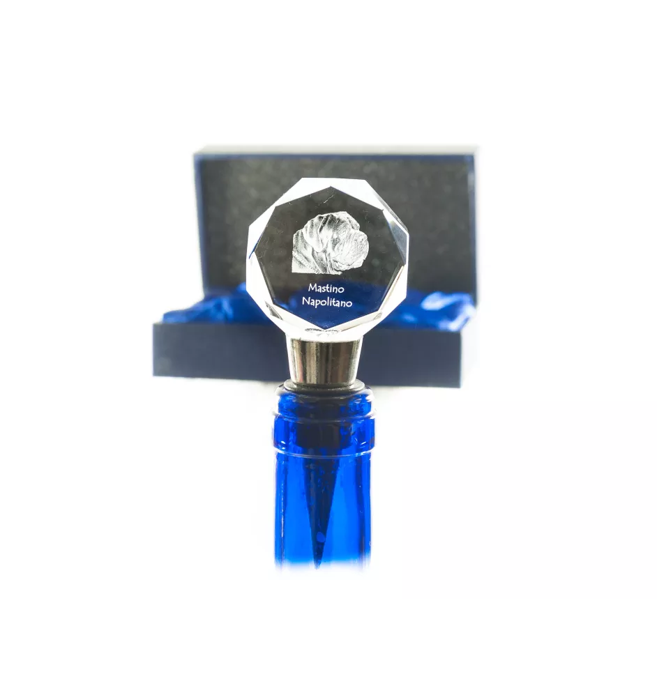 Mâtin napolitain, Mâtin de Naples, Napolitain - Bouchon de bouteille, bouchon de vin en cristal avec photo, cadeau personnalisé pour barman par la marque Art-Dog