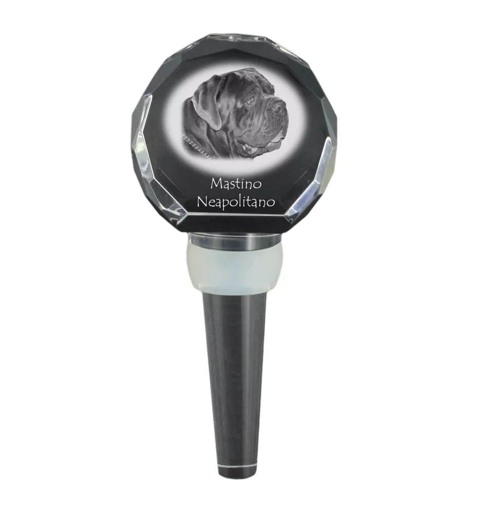 Mâtin napolitain, Mâtin de Naples, Napolitain - Bouchon de bouteille en cristal, bouchon de vin unique avec photo, cadeau personnalisé pour sommelier par la marque Art-Dog