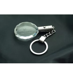 Chien de Terre-neuve, retriever de Terre-Neuve - pendentif avec une photo de chien, porte-clés en cristal dans une boîte cadeau, un cadeau unique par Art-Dog