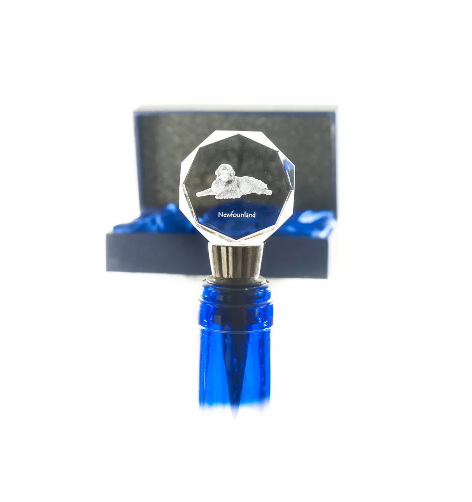 Newfoundland, Newfs, Newfies - Bottle stopper, crystal wine stopper with photo, personalised gift for bartender by Art-Dog brand