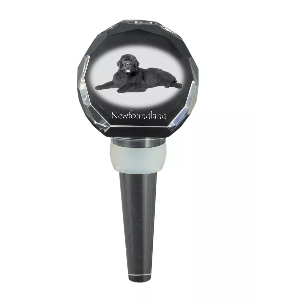 Neufundländer, Newfoundland - Kristallflaschenverschluss, einzigartiger Weinverschluss mit Foto, personalisiertes Geschenk für Sommelier der Marke Art-Dog