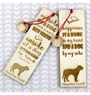 Neapolitan Mastiff, Mastino Napoletano - dog bookmark, personalized bookmark, gift for bookworm from Art-Dog brand