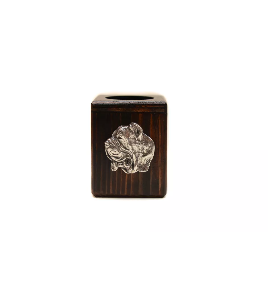 Mâtin napolitain, Mâtin de Naples, Napolitain - bougeoir en bois avec un chien, un souvenir unique après la perte d'un chien, une œuvre artisanale de la marque Art-Dog