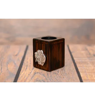 Mâtin napolitain, Mâtin de Naples, Napolitain - bougeoir en bois avec un chien, un souvenir unique après la perte d'un chien, une œuvre artisanale de la marque Art-Dog