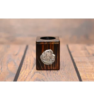 Newfoundland, Newfs, Newfies - wooden candle holder with a dog, a unique souvenir after losing a dog, a handicraft from the Art-Dog brand