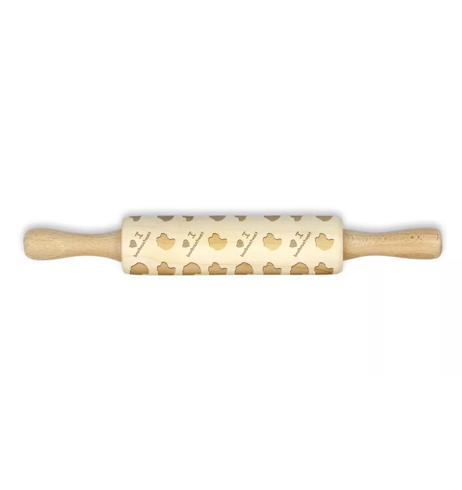 Newfoundland, Newfs, Newfies - small rolling pin with a dog pattern, a rolling pin for children's dough, decorating ceramic clay by Art-Dog brand