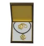Neapolitan Mastiff, Mastino Napoletano - keychain and necklace with a dog in a box, high-quality gold-plated product, Art-Dog brand