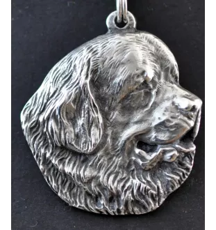 Chien de Terre-neuve, retriever de Terre-Neuve - un collier avec un chien, un pendentif de chien sur une chaîne en argent, un bijou unique de la marque Art-Dog