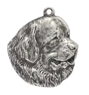 Neufundländer, Newfoundland - Halskette mit Hund, Hundeanhänger an einer silbernen Kette, einzigartiger Schmuck der Marke Art-Dog