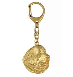 Newfoundland, Newfs, Newfies - keychain and necklace with a dog in a box, high-quality gold-plated product, Art-Dog brand