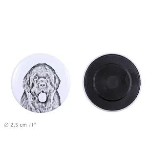Neufundländer, Newfoundland Magnet mit einem Hundepfotenabdruck, außergewöhnlich leicht, starker Magnet, handgefertigtes Produkt der Marke Art-Dog