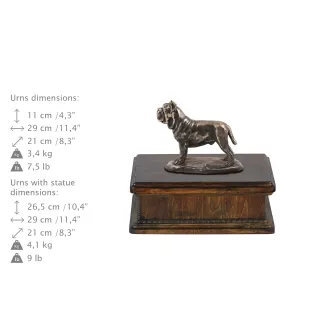 Mastino Napoletano, Neapolitanischer Mastiff - Hund Ascheurne, klassische Urne mit Statue, elegante Urne mit Hund von der Marke Art-Dog