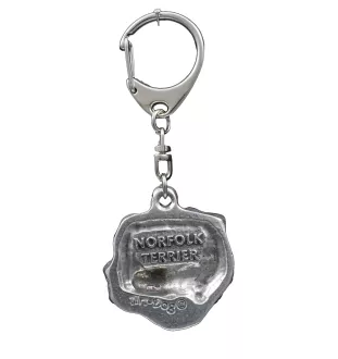 Norfolk Terrier - Silver-plated key ring with dog, handbag decoration, backpack pendant by Art-Dog brand