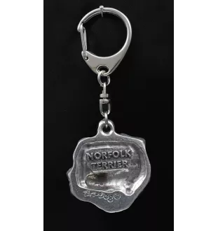 Norfolk Terrier - Silver-plated key ring with dog, handbag decoration, backpack pendant by Art-Dog brand