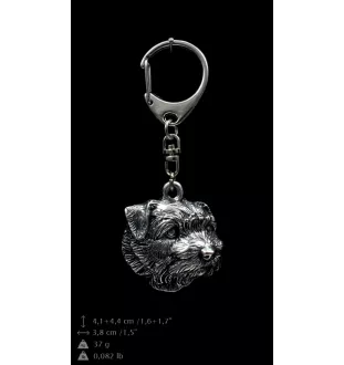 Norfolk Terrier - Silver-plated key ring with dog, handbag decoration, backpack pendant by Art-Dog brand