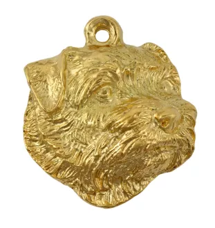 Norfolk Terrier - Porte-clés doré avec chien, décoration de sac à main, accessoire de luxe de la marque Art-Dog