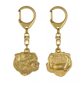 Norfolk Terrier - Porte-clés doré avec chien dans boîte cadeau, décoration de sac à main, accessoire de luxe de la marque Art-Dog