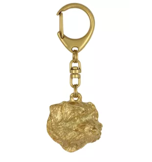 Norfolk Terrier - Porte-clés doré avec chien dans boîte cadeau, décoration de sac à main, accessoire de luxe de la marque Art-Dog