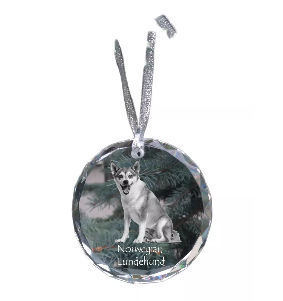 Norsk Lundehund medal kryształowy z psem Art-Dog
