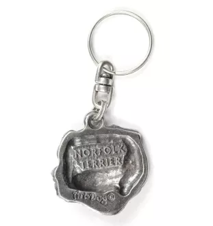 Norfolk Terrier - Silver-plated pendant with a dog in a decorative box, handbag decoration, backpack pendant by Art-Dog brand