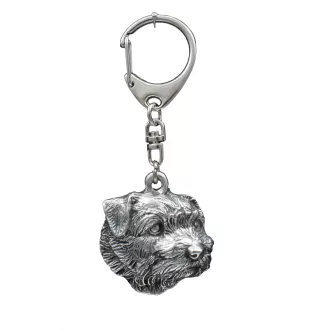 Norfolk Terrier - Versilberter Schlüsselanhänger mit Hund in einer Geschenkbox, Handtaschenschmuck, Rucksackanhänger der Marke Art-Dog