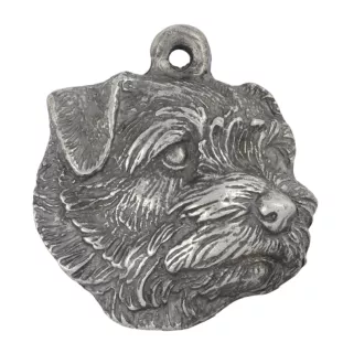 Norfolk Terrier - Porte-clés argenté avec un chien dans une boîte cadeau, décoration de sac à main, pendentif de sac à dos par la marque Art-Dog