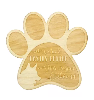 Norwegischer Elchhund, Grahund, Norwegian Elkhound - Tasse Untersetzer, graviert Untersetzer mit Hund, Geschenk für Hundeliebhaber von Art-Dog Marke